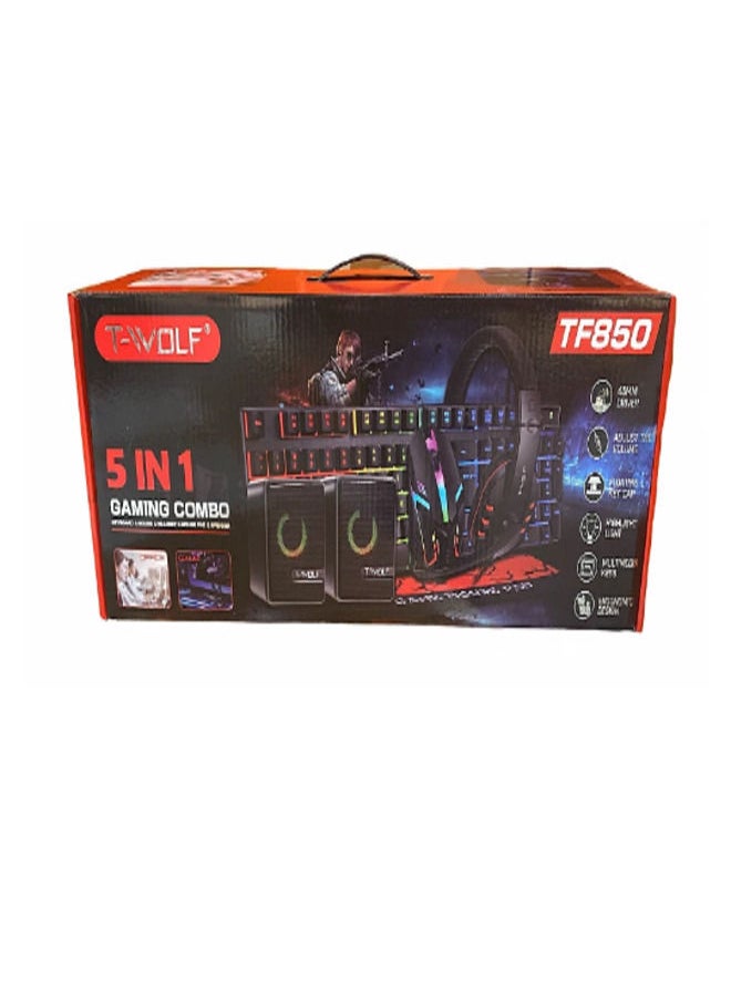 T-WOLF - TF800 4 In 1 Gaming Combo Mouse Keyboard Mouse Pad Headset - Image 1