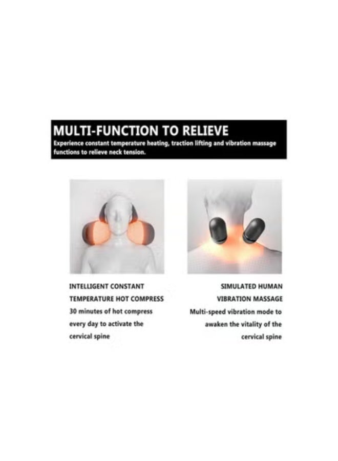 klarako 3-in-1 Neck Massage Pillow, Neck Massager Pillow,Deep Tissue 3D Kneading, with Traction for Sleep Aid, Memory Foam for Neck Stretcher Massage Relaxer with Eye Mask (Black) - Image 3