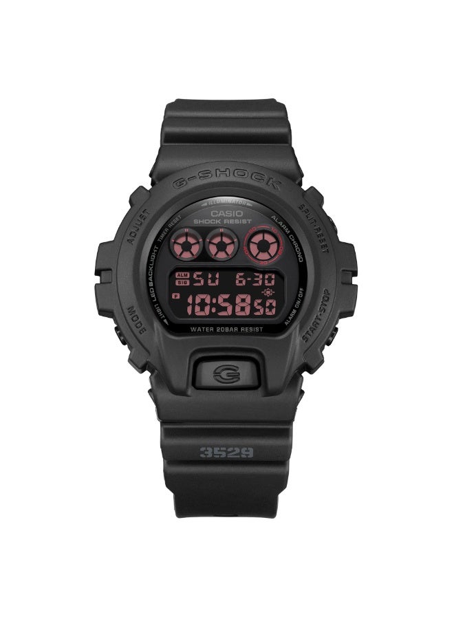 Casio G-SHOCK Digital Men’s Watch, Shock Resistant, 200m Water Resistant, Matte Black Resin Strap, DW-6900UMS-1DR - Image 2