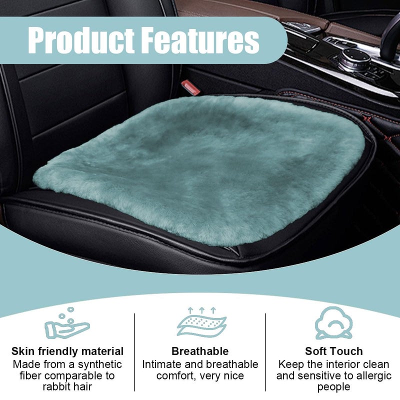 LHDOS Sheepskin Car Seat Cushion, Soft Comfort Winter Driver Seat Cover, Fluffy Faux Fur Front Seat Pad, Car Seat Protector Pad for Office Chair, Universal Interior Accessory for Car SUV Truck (Grey) - Image 4