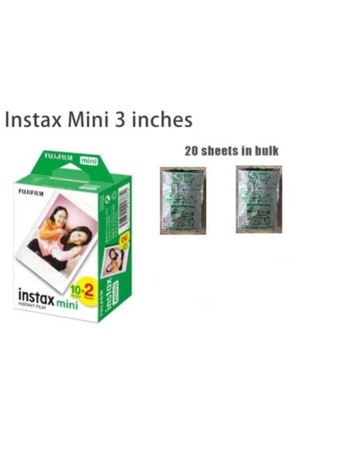20 ورقة بكميات كبيرة ، Instax-Mini ، 3 بوصات ورق صور أبيض عريض