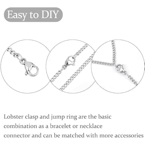 VIGHNESHWAR Traders DIY Crafts Alloy Lobster Claw Clasps with Open Jump RingsNecklace Fasteners Hook for DIY Jewelry Making Accessories Silver Golden 40 Pcs Lobster 40 pcs Jump Ring - Image 5