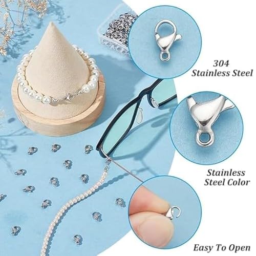 VIGHNESHWAR Traders DIY Crafts Alloy Lobster Claw Clasps with Open Jump RingsNecklace Fasteners Hook for DIY Jewelry Making Accessories Silver Golden 40 Pcs Lobster 40 pcs Jump Ring - Image 3
