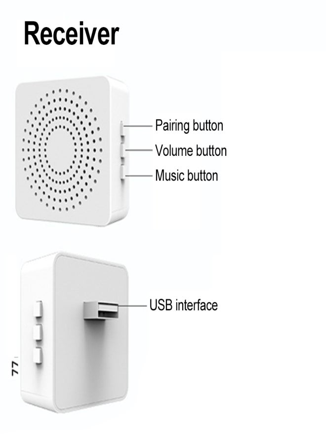 Wireless Doorbell Waterproof Door Bell with 38 Melodies to Choose Adjustable Volume - Image 5