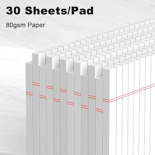 AILZFEI 12pcs Small Note Pad 5x8 College Ruled White Legal Pads Paper Notepads 12 Pack Study Back Writing Pads 5 x 8 Legal Pads Perforated Narrow Ruled Pads of Paper White - Image 3