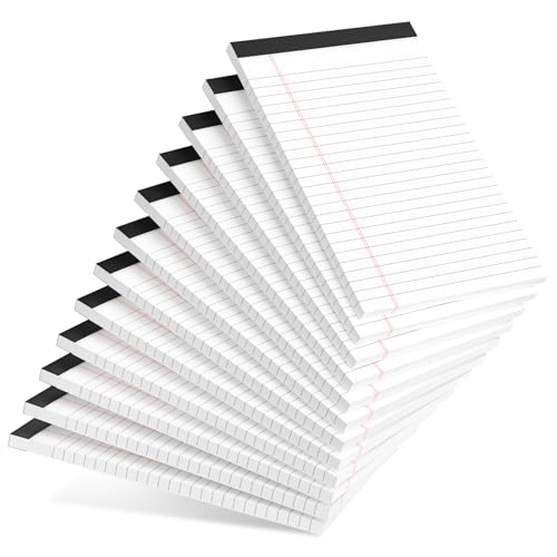 AILZFEI 12pcs Small Note Pad 5x8 College Ruled White Legal Pads Paper Notepads 12 Pack Study Back Writing Pads 5 x 8 Legal Pads Perforated Narrow Ruled Pads of Paper White - Image 1