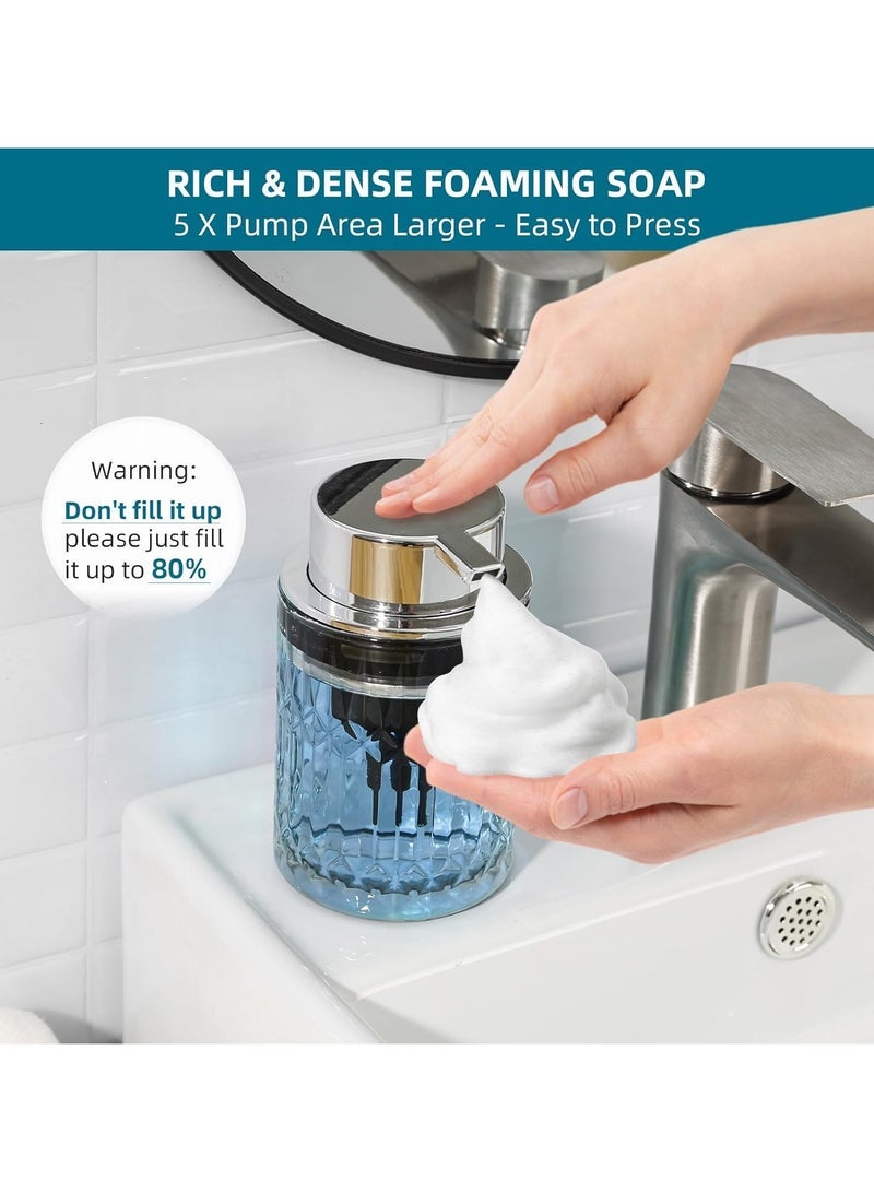 Foaming Soap Dispenser Clear Glass Foam Hand Soap Dispenser for Bathroom Refillable 7.8 Fl Oz Foamy Pump Bottle - Image 3