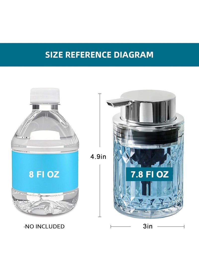 Foaming Soap Dispenser Clear Glass Foam Hand Soap Dispenser for Bathroom Refillable 7.8 Fl Oz Foamy Pump Bottle - Image 2