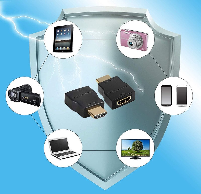نيو كير حامي من الصدمات الكهربائية للـ HDMI، Mini Portable HDMI 1.4 Protector لحماية الأجهزة من التفريغ الكهروستاتيكي والصدمات الكهربائية، يدعم تقنية HDCP – اللون أسود - Image 4