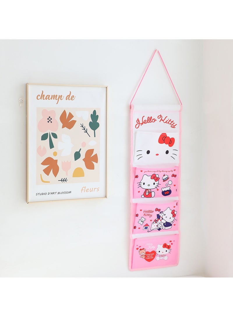 General 4 Pieces Cute Cartoon Hanging Closet Organiser and Storage Cabinet, 4 Shelves Closet Hanging Storage Shelf Girls Bedroom  - Image 5