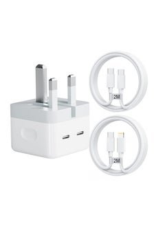 Fast Charger for iPhone, 35W Chargr Cable and Plug, Dual USB Type C Chargr Plug with 2Pack Fast charging Cable,USB C Chargr with Cable for iPhone 14 13 12 Pro Max, iPad, Galaxy etc