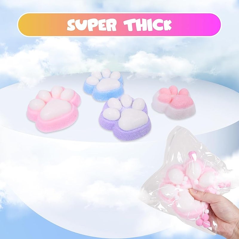 JIACAI 1pcs White Squishy Cat Paw Squishy Toy,5 Inches Big FuFu cat Squeeze Paw,Cute Soft Squeeze Fidget Toys Squeeze Toys for Stress Relief Pinch Family Toys Gifts for Kids Adults - Image 3