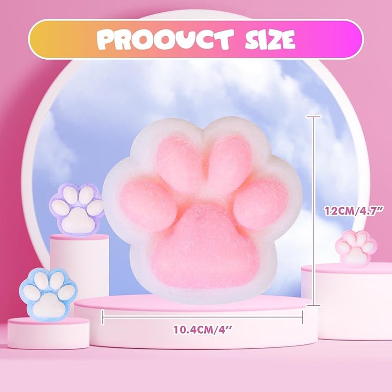 JIACAI 1pcs White Squishy Cat Paw Squishy Toy,5 Inches Big FuFu cat Squeeze Paw,Cute Soft Squeeze Fidget Toys Squeeze Toys for Stress Relief Pinch Family Toys Gifts for Kids Adults - Image 4