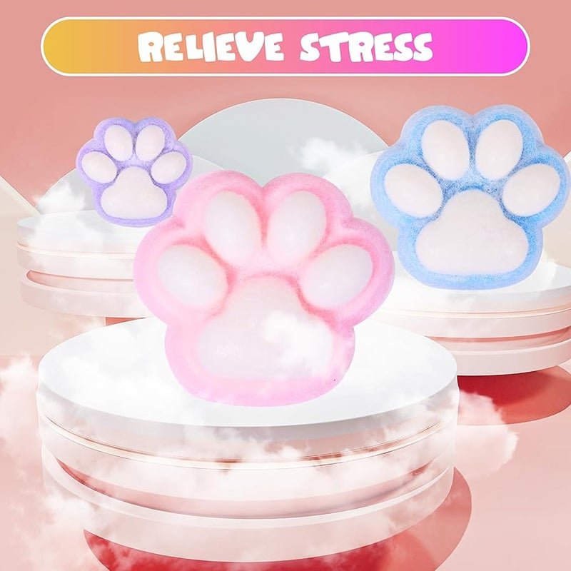 JIACAI 1pcs White Squishy Cat Paw Squishy Toy,5 Inches Big FuFu cat Squeeze Paw,Cute Soft Squeeze Fidget Toys Squeeze Toys for Stress Relief Pinch Family Toys Gifts for Kids Adults - Image 2