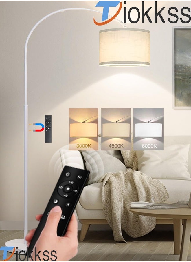 Tiokkss Floor Lamp with Magnetic Remote Control for Living Room, 12W LED Bulb Included, Adjustable Modern Tall Floor Standing Lamp for Bedroom  - Image 1