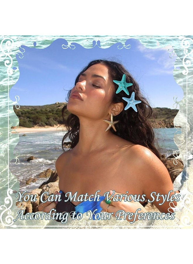 5Pcs Starfish Hair Clips Cute Resin Beach Sea Star Hair Pins, Princess Alligator Hair Clips Mermaid Hair Clips Accessories for Women and Girls for Beach-themed Travel Party (Multicolor) - Image 4