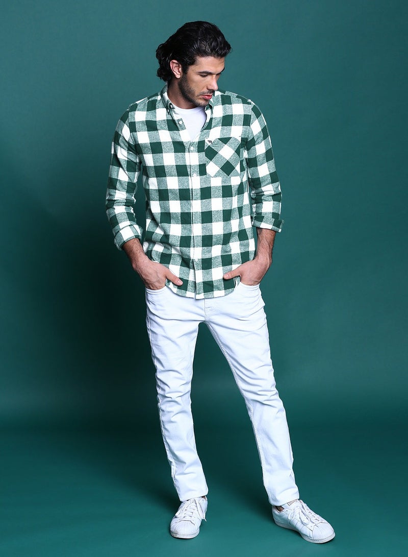 THE BEAR HOUSE Men's Cotton Shirt | Casual & Formal Long Sleeve Slim Fit | Classic Button-Down, Office & Everyday Wear, Comfortable & Breathable - Image 5