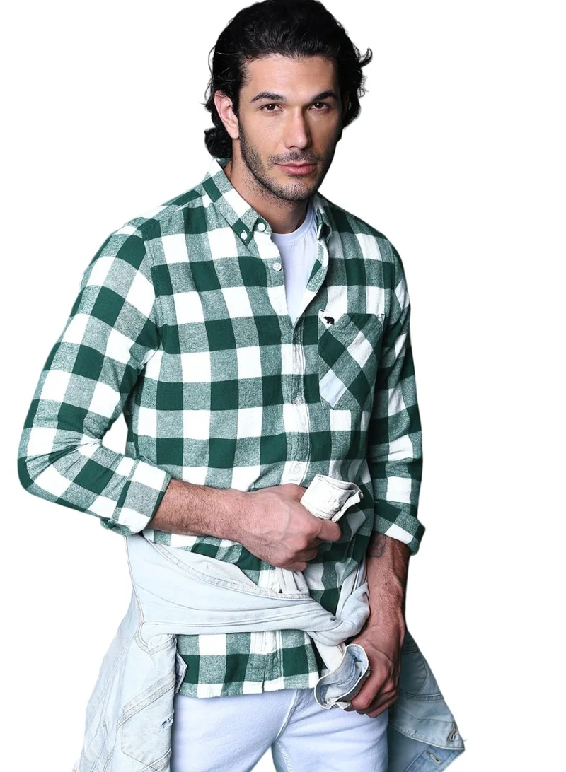 ذا بير هاوس Men's Cotton Shirt | Casual & Formal Long Sleeve Slim Fit | Classic Button-Down, Office & Everyday Wear, Comfortable & Breathable