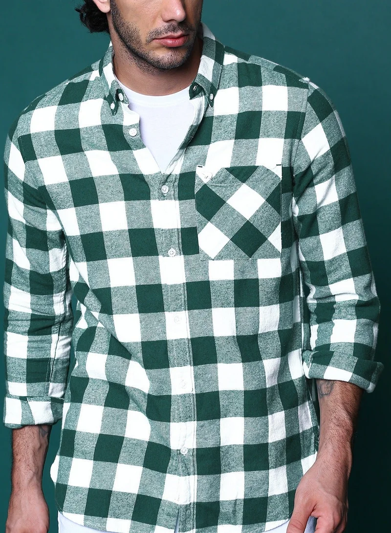 THE BEAR HOUSE  Men's Cotton Shirt | Casual & Formal Long Sleeve Slim Fit | Classic Button-Down, Office & Everyday Wear, Comfortable & Breathable for Men | Best Price UAE