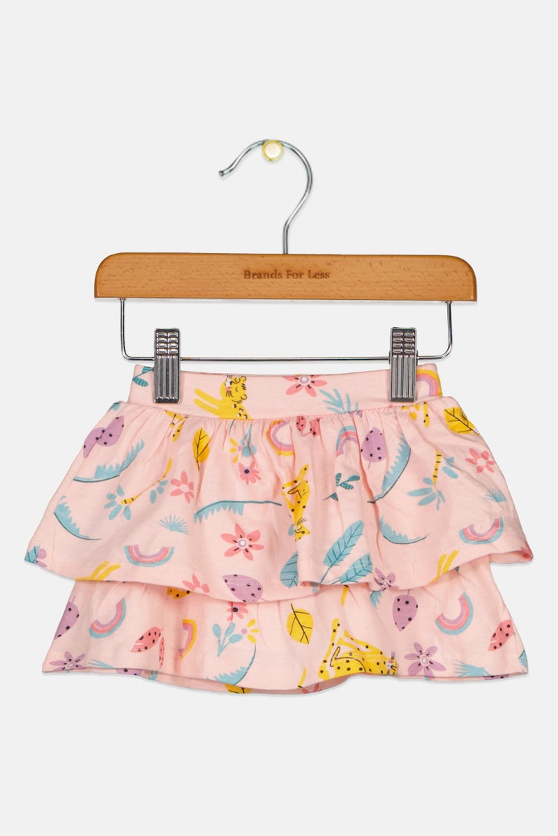 Fox & Bunny By Sinsay Toddlers Girl Floral Print Skirt, Pink Combo  - Image 1