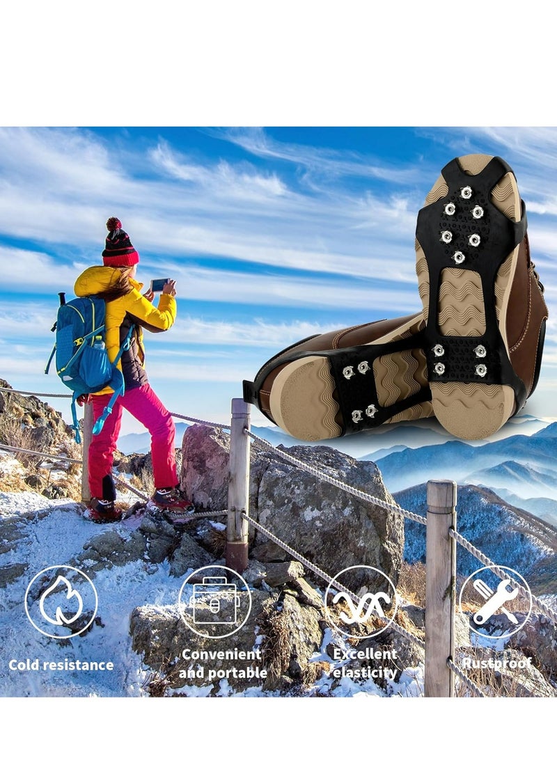 Oasisgalore Ice Cleats with 10 Stainless Steel Spikes, Anti-Slip Traction Crampons for Shoes,Boots, Winter Outdoor Activities  - Image 5