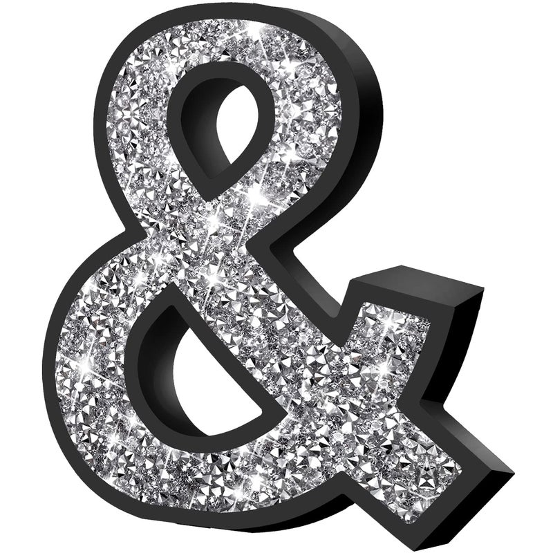 XIHACTY Letters Signs for Home D?cor Crystal Crushed Diamond Accent Sign for Wall Decor  Black DIY Custom Capital Letters for a Decoration on Bar  Desk  Dresser  Party Birthday  Wedding.(&) - Image 1