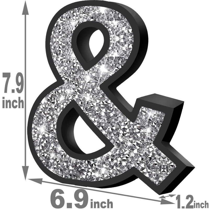 XIHACTY Letters Signs for Home D?cor Crystal Crushed Diamond Accent Sign for Wall Decor  Black DIY Custom Capital Letters for a Decoration on Bar  Desk  Dresser  Party Birthday  Wedding.(&) - Image 5