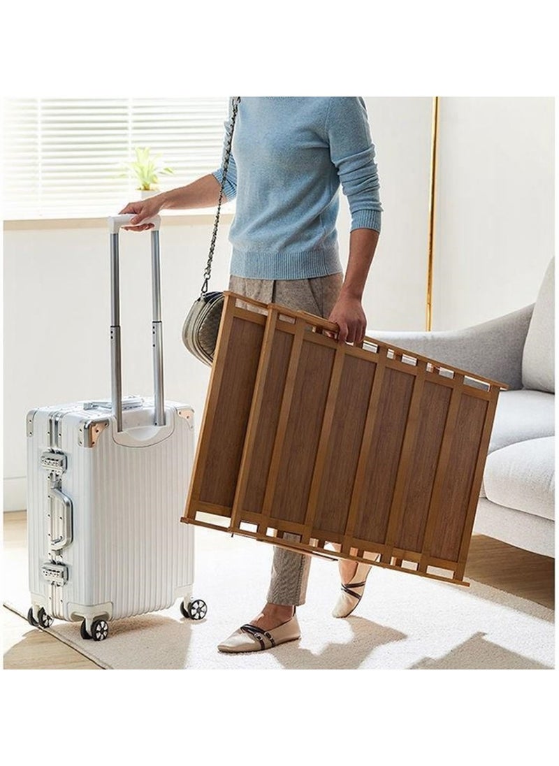 LINGWEI - Wooden Shoes Rack Foldable Bamboo Shoe Cabinet Storage Organizer - Image 1