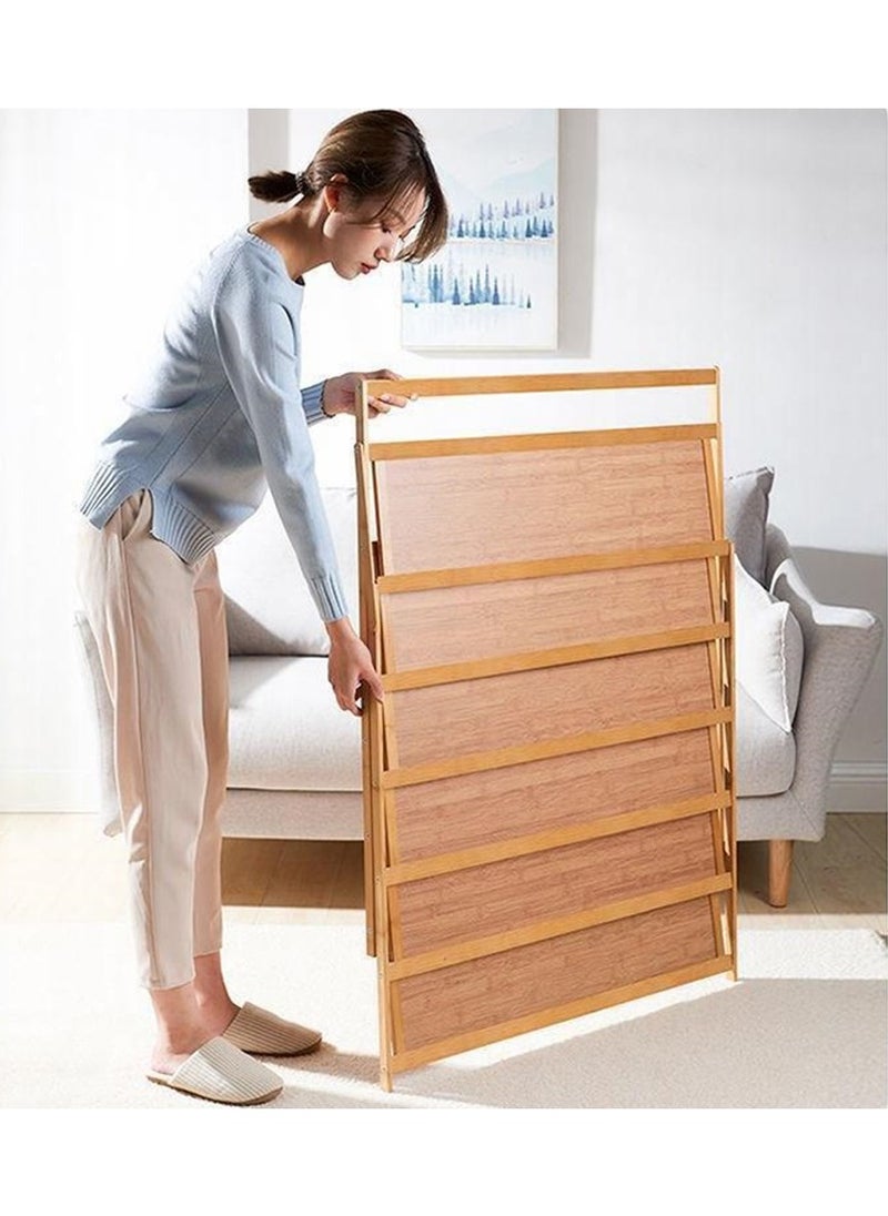 LINGWEI - Wooden Shoes Rack Foldable Bamboo Shoe Cabinet Storage Organizer - Image 1