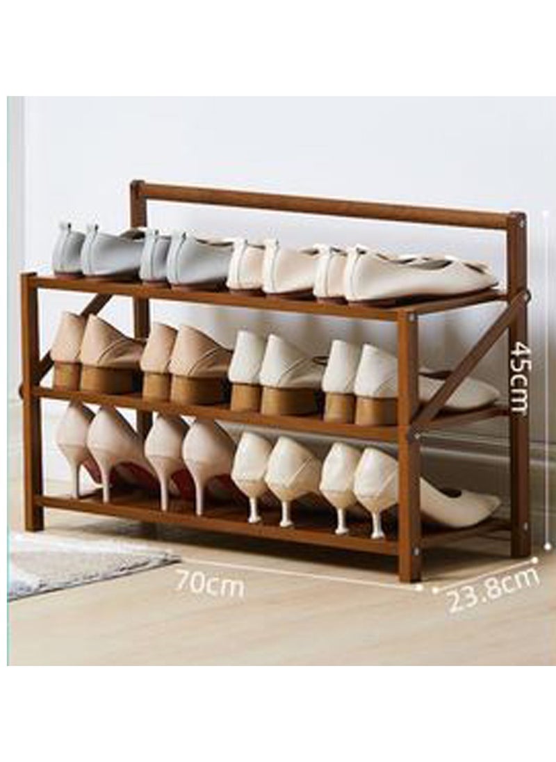 LINGWEI - Wooden Shoes Rack Foldable Bamboo Shoe Cabinet Storage Organizer - Image 1