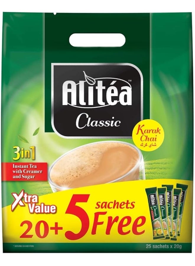Alitea Alicafe AliTea Classic Instant Karak Tea Xv Pouch 20G 20 + 5 Free Sticks,Green - Image 1