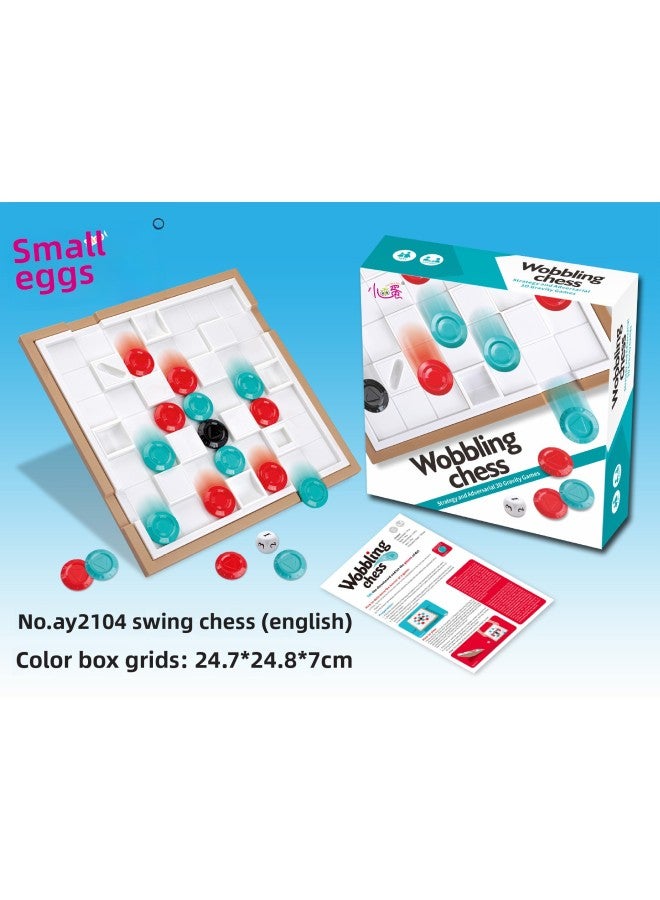 Little Egg Shaking Chess Yao Yao Chess Children's Logical Thinking Parent-Child Interactive Desktop Game Two-Player Battle Puzzle Chess-Color:Shaking Chess [English]] - Image 1