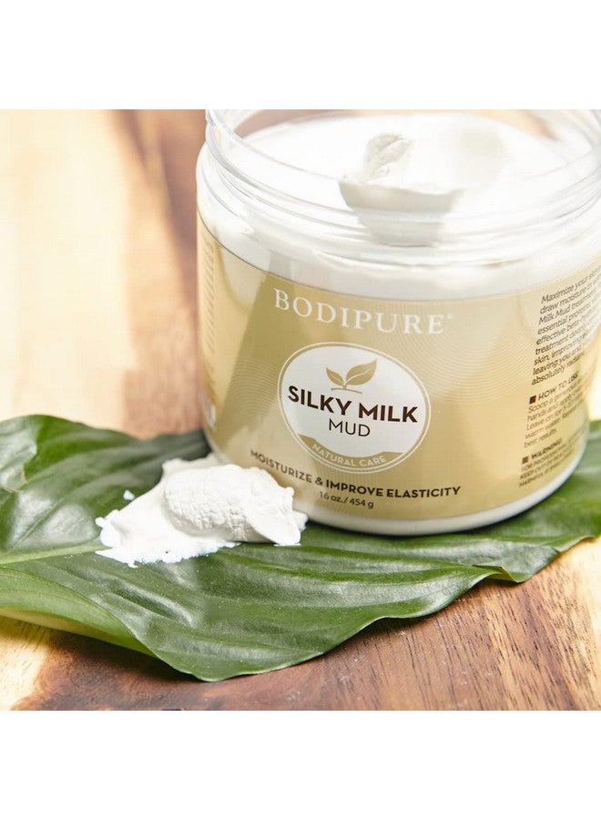 بودي بيور قناع الطين الحليبي الحريري للجسم - غني ببروتينات الحليب الأساسية والفيتامينات - علاج طيني عالي الجودة لترطيب البشرة الجافة وإعادة ترطيبها، 16 أونصة - Image 2