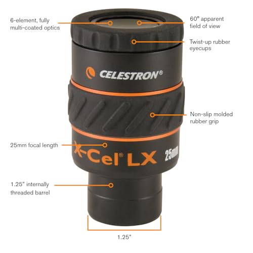 Celestron 93426 XCel LX Series 125 Eyepiece 25 mm - Image 3