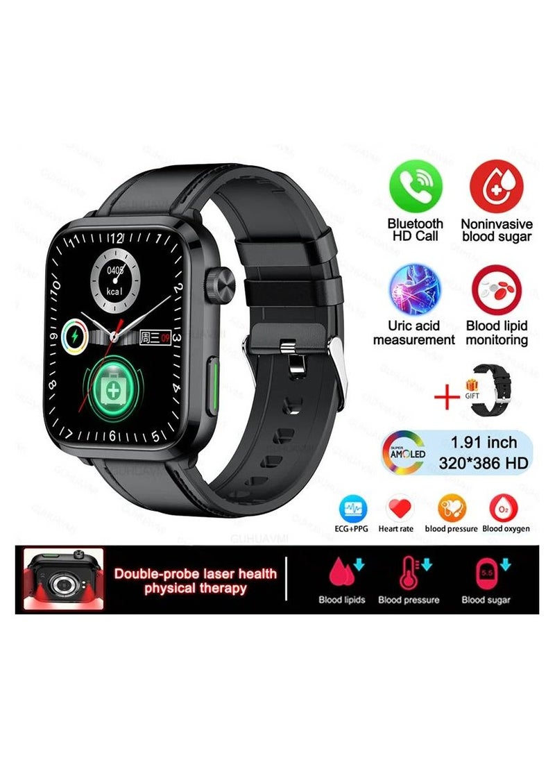 AROAQ Non-invasive Smart Watch Men Women Blood Fat Uric Acid Health Monitor Bluetooth Call Medical Grade Sports - Image 1