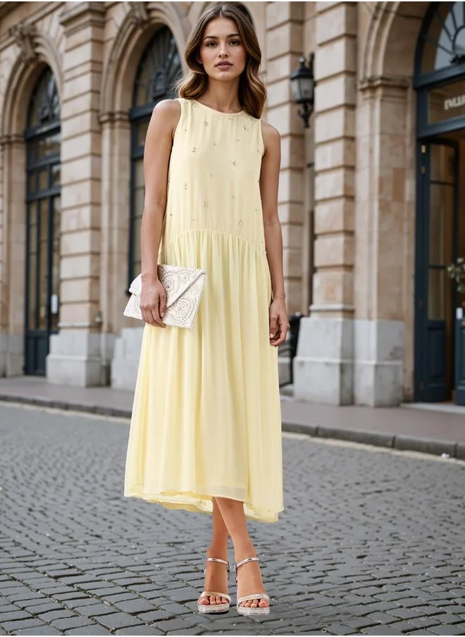 Iconic Iconic Embellished Sleeveless Maxi Dress