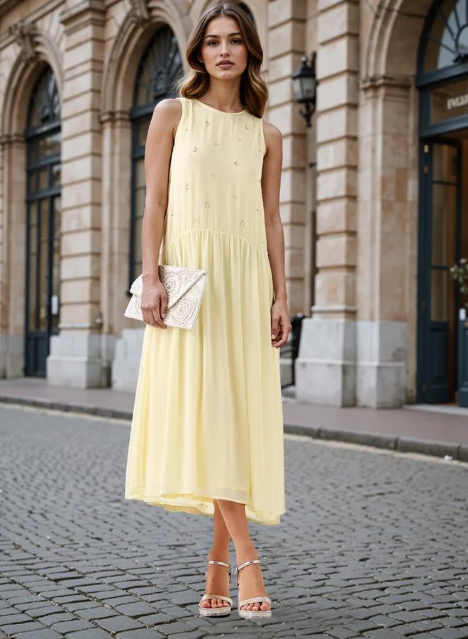 Iconic Iconic Embellished Sleeveless Maxi Dress