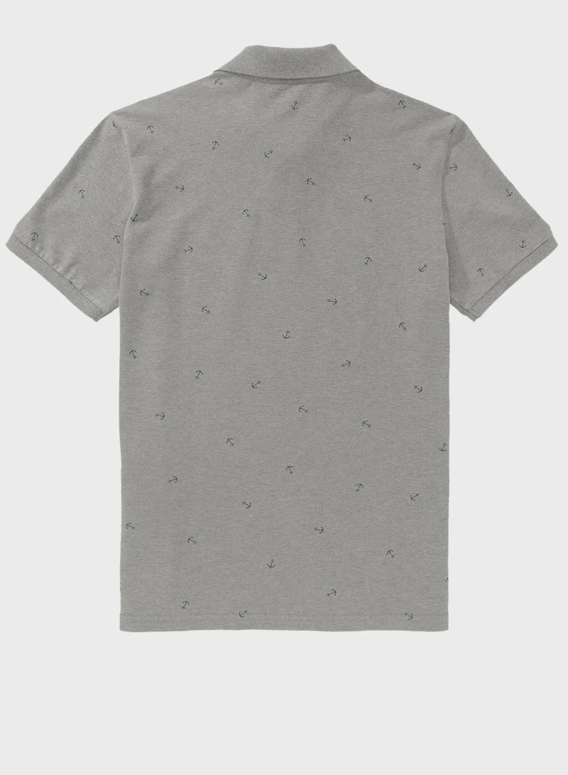 American Eagle Pique Printed Polo