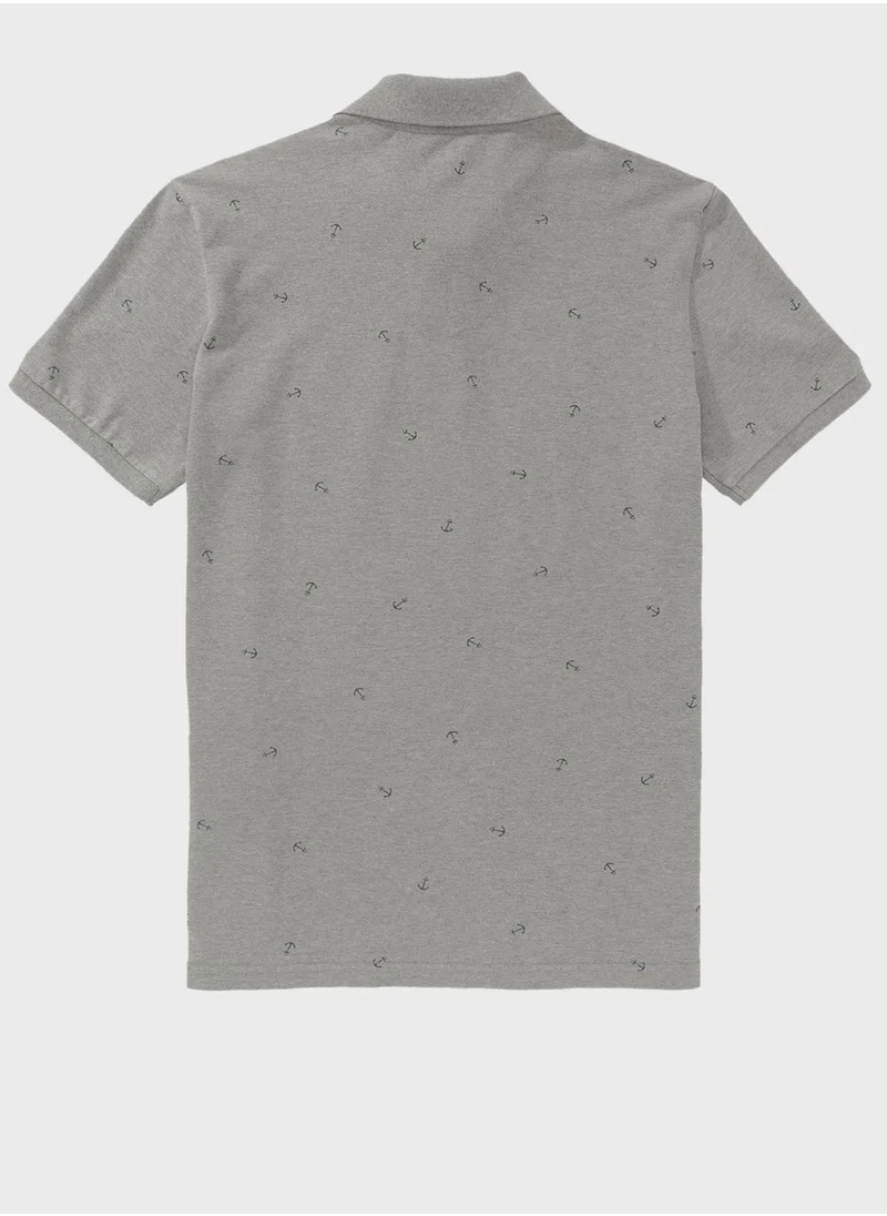 American Eagle Pique Printed Polo