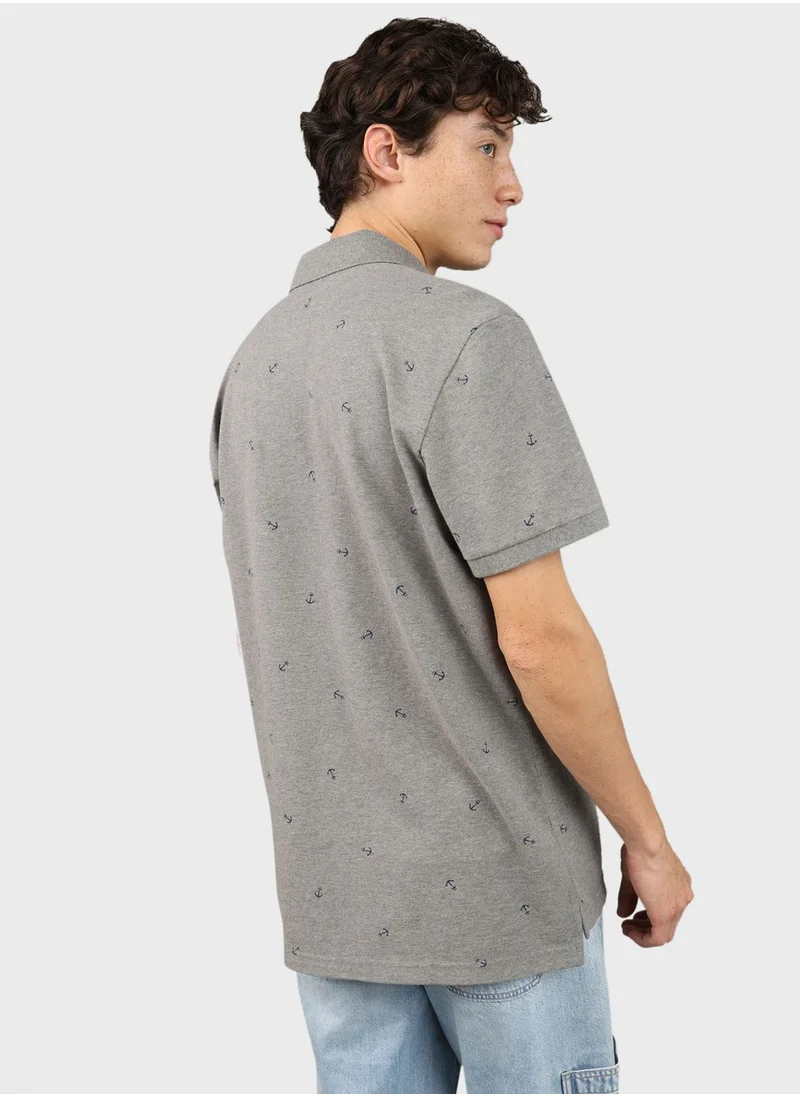 American Eagle Pique Printed Polo