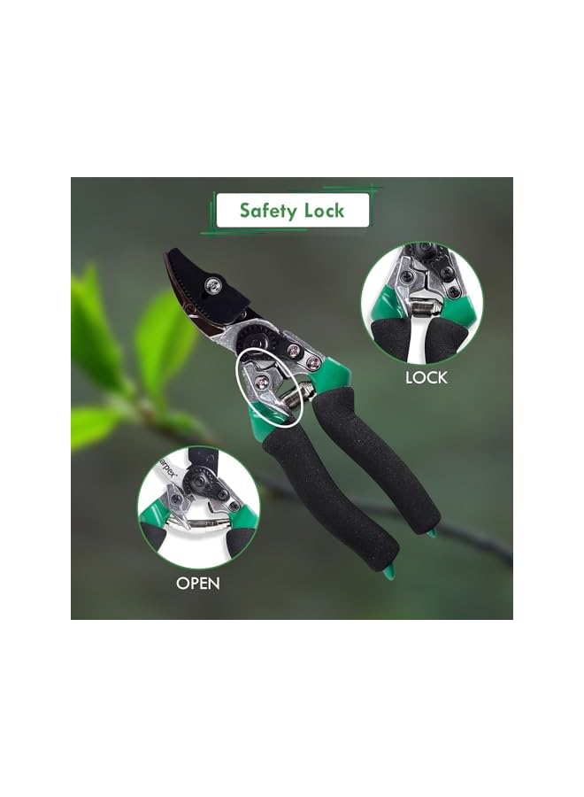 promass Professional Pruning Shears Bypass Hand Pruner Less Effort Garden Clipper with Sharp Blade and Comfortable Handle Tree Branch Secateurs - Image 3