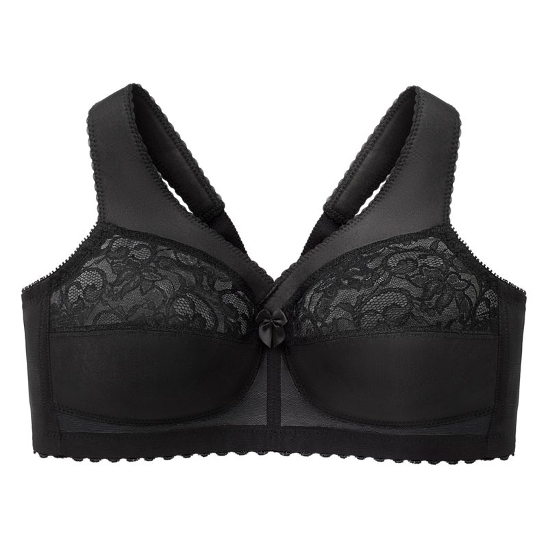 Glamorise Full Figure Plus Size MagicLift Original Support Bra Wirefree #1000 Black - Image 3
