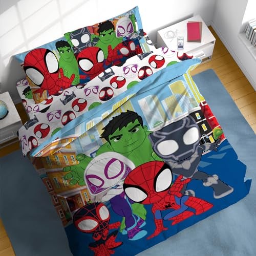 Sunny Side Up Marvel Spidey  His Amazing Friends Full Comforter Set  7 Piece Kids Bedding Includes Comforter Sheets  Pillow Cover  Super Soft Superheroes Microfiber Bed Set