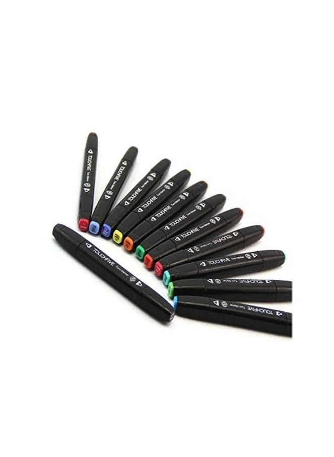 Gelanti Permanent Art Markers Set, 60 Colors, Graphic Drawing Markers, Dual Tip Sketch Markers for Design, Drawing, Graffiti, Coloring, Outlining, Shading (60)