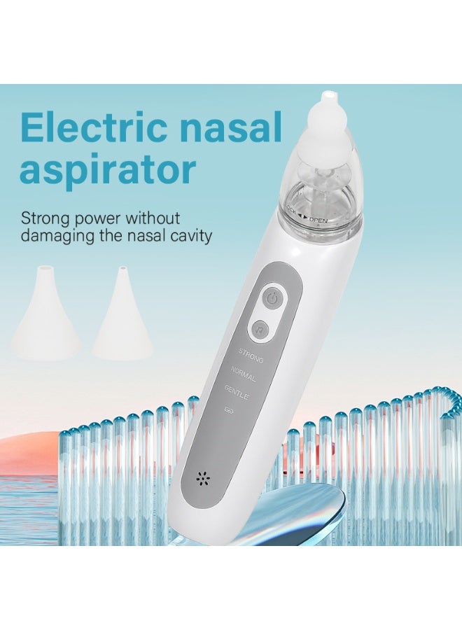 YQINU Nasal Aspirator for Baby Electric Baby Nose Sucker Automatic Nose Cleaner with 3 Silicone Tips Adjustable Suction Level and Music Soothing Function - Image 1