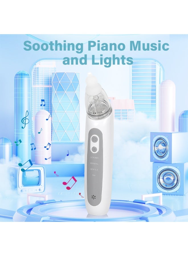 YQINU Nasal Aspirator for Baby Electric Baby Nose Sucker Automatic Nose Cleaner with 3 Silicone Tips Adjustable Suction Level and Music Soothing Function - Image 2