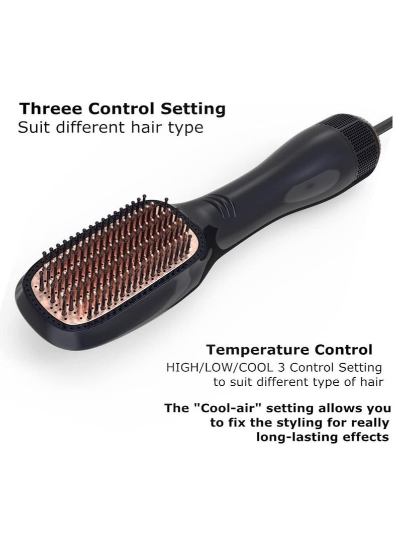 ELTRAZONE 3 in 1 Hair Dryer Brush & Straightener Brush, Professional 1200W Powerful Ceramic Tourmaline Ionic Hot Air Brush, 3 Heat/2 Speed Settings One-Step Hair Dryer and Styler for All Hair Types3 in 1 Hair Dryer Brush & Straightener Brush, Professional 1200W Powerful Ceramic Tourmaline Ionic Hot Air Brush, 3 Heat/2 Speed Settings One-Step Hair Dryer and Styler for All Hair Types - Image 3