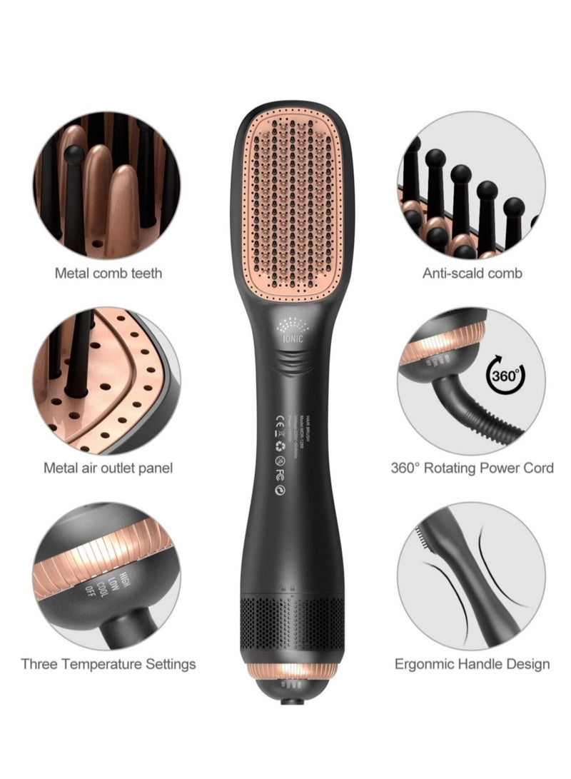 ELTRAZONE 3 in 1 Hair Dryer Brush & Straightener Brush, Professional 1200W Powerful Ceramic Tourmaline Ionic Hot Air Brush, 3 Heat/2 Speed Settings One-Step Hair Dryer and Styler for All Hair Types3 in 1 Hair Dryer Brush & Straightener Brush, Professional 1200W Powerful Ceramic Tourmaline Ionic Hot Air Brush, 3 Heat/2 Speed Settings One-Step Hair Dryer and Styler for All Hair Types - Image 4