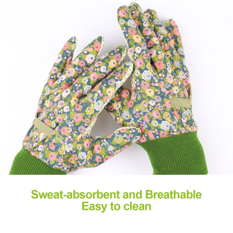 Ainiv Floral Gardening Gloves for Women/Ladies, 2 Pairs Non-Slip Grip Garden Work Gloves, Comfortable Thorn Proof Garden Gloves for Farm, Yard, Pruning, Outdoor Multi-Purpose(Universal Size) - Image 4