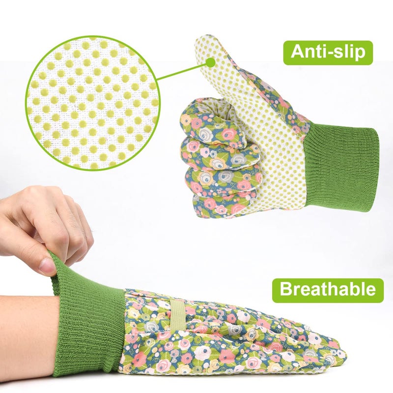 Ainiv Floral Gardening Gloves for Women/Ladies, 2 Pairs Non-Slip Grip Garden Work Gloves, Comfortable Thorn Proof Garden Gloves for Farm, Yard, Pruning, Outdoor Multi-Purpose(Universal Size) - Image 3
